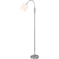 Reality Leuchten LED Stehlampe mit Flexarm & Stoffschirm, Höhe 130cm, Dimmfunktion, LED wechselbar, Warmweiß, kleine Lese Stehleuchte zum Lesen mit Schwanenhals, inkl. Leuchtmittel