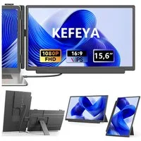 KEFEYA 15,6 Zoll FHD Laptop-Bildschirm-Extender Portabler Monitor (40 cm/15,6 ", 1920 * 1080 px, FHD IPS, 60 Hz, HDR, Einzelmonitor, 13–17,3 Zoll, abnehmbar, Plug & Play)