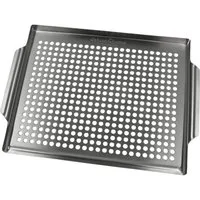 deluxe4home Grillschale Grillplatte aus Edelstahl I BBQ-Platte 40x30 cm aus 100% Edelstahl, Für Grillgemüse & empfindliches Grillgut