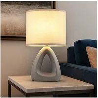 GLOBO LIGHTING Tischleuchte, Leuchtmittel nicht inklusive, Tischlampe Tischleuchte Nachttischlampe Keramik Wohnzimmerlampe Textil
