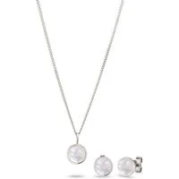 Elli Schmuckset Mondstein Weiß 925 Sterling Silber