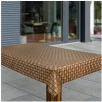 laro Tischdecke Wachstuch-Tischdecken Abwaschbar Rattan Braun Beige rechteckig