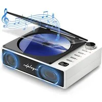Luckice kompakter Disc-Player mit Anti-Skip tragbarer CD-Player (Bluetooth mit Lautsprecher Fernbedienung und Kopfhörer LCD Display, kompakt für Reise und unterwegs)
