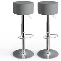 Vicco Barhocker, Grau, 38.5 x 92 cm 2 Teilig (2-er Set, 2 St., 2-er Set), mit Fussstütze