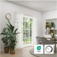 Neutex for you! Vorhang CIRCLE (1 St), Multifunktionsband, halbtransparent, Ausbrenner, Bedruckter Ausbrenner mit moderner Kreisgrafik