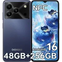 DOOGEE NOTE56 Plus 48GB RAM+256GB ROM Android 16 Smartphone (16,66 cm/6.56 Zoll, 256 GB Speicherplatz, 50 MP Kamera, 6150mAh, Fingerabdruck, Dual SIM 4G, NFC, OTG, GPS, Ohne Vertrag)