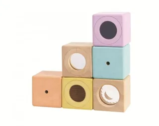 PlanToys Babyspielzeug Sinnesblöcke pastel