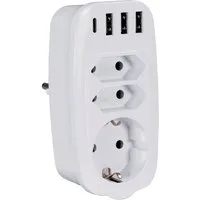 Maxtrack Mehrfachsteckdose, Mehrfachadapter mit USB Ladefunktion