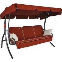 Angerer Freizeitmöbel Hollywoodschaukel Comfort Style, 3-Sitzer, Bettfunktion, inkl. Auflagen und Zierkissen