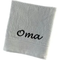 Schnoschi Handtuch Handtuch mit Oma oder Opa bestickt Gästehandtuch Duschtuch Badetuch, hochwertige Bestickung mit Oma oder Opa