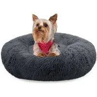 Bluzelle Tierbett Premium Hundebett Hundekissen Donut / Katzenbett Katzenkissen / XXS, Flauschig Kuschelig Weiches Kunstfell, für Kleine Hunde / Hundekorb / Rund Waschbar Plüsch Kissen Tier Bett