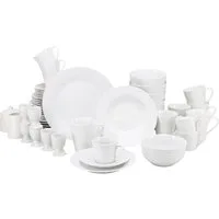 OTTO home Geschirr-Set Babbette (50-tlg), 6 Personen, Porzellan, Moderne Optik, Zeitloses Design, Beliebig kombinierbar