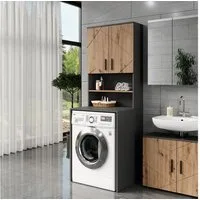 Vicco Waschmaschinenumbauschrank Irma, Anthrazit/Goldkraft Eiche, 68 x 103.5 cm mit 2 Türen (1-St)
