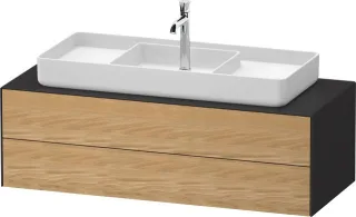 Duravit White Tulip Konsolenwaschtischunterbau wandhängend Natur Eiche & Graphit Matt & Seidenmatt 1 WT4987MH5580000