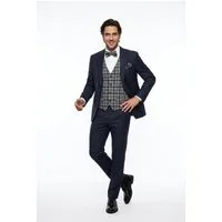REAL GUYS by J.PLOENES Karoweste (3-tlg) Set mit Weste mit passender Schleife und Einstecktuch