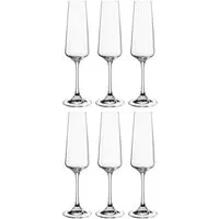 LEONARDO Sektglas Gläser-Set PALADINO, 220 ml, 6er-Set, 6-tlg., Kristallglas, spülmaschinengeeignet