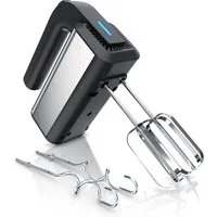 Arendo Handmixer Handrührgerät, 5 Geschwindigkeiten, inkl. 2 Rührbesen & 2 Knethaken, 350 W, Edelstahl, spülmaschinengeeignet, 5 Geschwindigkeiten Plus Turbo