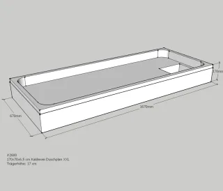 Neuesbad Wannenträger für Kaldewei Duschplan XXL 70x170x6,5 SD24004