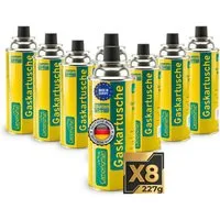 Campingman Gaskartusche Gaskartuschen 227g MSF-1A im –Unkrautbrenner & Gasgeräte, 8 St., Butangas Kartusche mit Ventil für Campingkocher