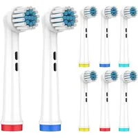 Wunder Zahnstocher Mundpflegecenter Aufsteckbürsten für Oral B 8er Pack - Zahnbürstenaufsätze für Oral B, Aufsteckbürsten, Aufsteckbürsten kompatibel mit Oral B