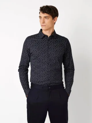 DESOTO - Casual Kent 1/1 navy paisley - Gr. - M