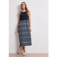 STREET ONE Midikleid mit Struktur-Rock und Zick-zack-Muster