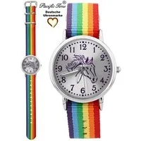 Pacific Time Quarzuhr Kinder Armbanduhr Pferd violett Wechselarmband, Mix und Match Design - Gratis Versand