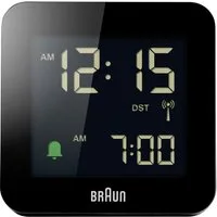 Braun Wecker Braun BC09B-DCF Wecker Schwarz Alarmzeiten 1 Zweizeilig