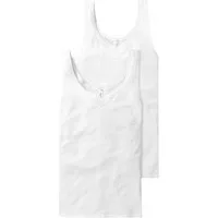 Schiesser Unterhemd Cotton Essentials (2-St., 2er Set) mit zwei unterschiedlichen Batist-Stickerei-Motiven