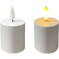 Coen Bakker Deco BV LED-Kerze Votive Candles (Set, 2-tlg), weiß 3D Flamme 6/18h Timer 4,5x8cm