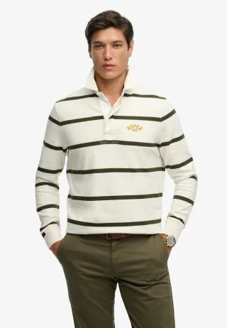Superdry - Vintage Athletic Stripe Rugby-Shirt athletic weiß gestreift - Gr. - XL