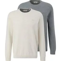 s.Oliver Rundhalspullover 2er Pack Basic (Spar-Set, 2-tlg) Pullover - Baumwolle - Atmungsaktiv - Angenehm weiches Material