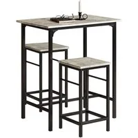 SoBuy Essgruppe OGT10, Küchentisch-Set für 2 Personen, Esstisch Essgruppe Gartentisch, Sitzgruppe Esszimmergruppe Bartisch Bistrotisch (Set, 3-tlg) Esszimmer