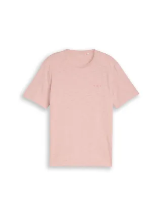Tom Tailor - T-Shirt in Melange-Optik pink - Gr. - S