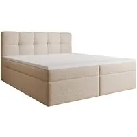 Luxusbetten24 Boxspringbett Cozy II in Teddy Bouclé, mit Stauraum, inklusive Topper