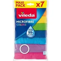 Vileda Mikrofasertücher Colors 7er Pack Reinigung Allzwecktücher 30 x 30 cm Mikrofasertuch (Mikrofaser, 30x30 cm)