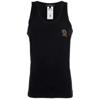 Versace T-Shirt Long Sleeves Round Neck Jersey Topeka Bi-Stretch Cotton Organic New Logo Unterhemd
