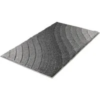Kleine Wolke Badematte Tender, Badvorleger, Badezimmer Teppich, Höhe 20 mm, rutschhemmend beschichtet, fußbodenheizungsgeeignet, Polyester, quadratisch, Badteppich, Wellen Design, mit Farbverlauf, Hoch-Tief Effekt, waschbar