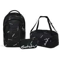 Satch Schulranzen Schulrucksack-Set MATCH PLUS Ninja Matrix 3-teilig (3-teilig), Schulranzen, ergonomisch, 30 + 5 Liter, 4 Fächer