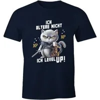 MoonWorks Print-Shirt Herren T-Shirt Gaming ich altere nicht ich level up! Zocker Sprüche mit Print