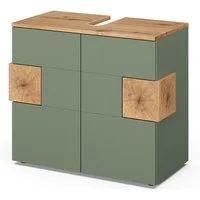Vicco Waschbeckenunterschrank Eden, Grün/Artisan, 73.1 x 64 cm (1-St)