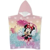 Disney Minnie Mouse Badeponcho Badeponcho für Kinder – Kapuzenhandtuch aus Polyester 55 x 110 cm, Polyester