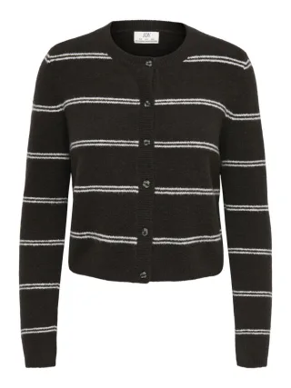 JDY - Gestreifte Strickjacke braun - Gr. - S