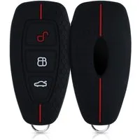 kwmobile Schlüsseltasche Autoschlüssel Silikon Hülle für Ford 3-Tasten Autoschlüssel Keyless Go (1-tlg), Schlüsselhülle aus Silikon - in Schwarz Rot