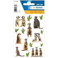 HERMA Sticker Herma Sticker DECOR Tiere Erdmännchen 3 Bl