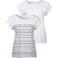 Beachtime by Lascana T-Shirt mit Streifendesign (2er-Pack) aus weicher Baumwoll-Qualität