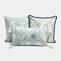 Mirabeau Kissenhülle Kissenhülle 3er Set Calerand weiß/blau