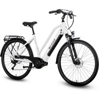 SAXXX E-Bike Cityrad 28 Zoll, 70Nm Mittelmotor, 100km, bis 130kg belastbar, 95% vormontiert, 9 Gang SHIMANO Alivio Schaltwerk, Kettenschaltung, Mittelmotor, 418 Wh, (Für Alltag, Arbeitsweg und längere Fahrten auf wechselnden Strecken), Aluminium-Trap