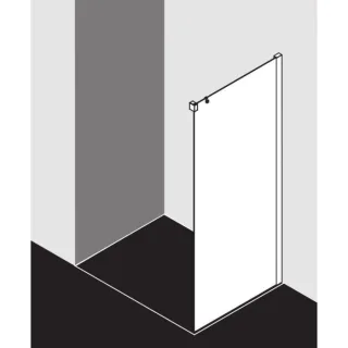 Kermi Nica Seitenwand 1-tlg. NITWR09320VAK 93x200cm, silber hochglanz, ESG klar, rechts, auf Duschplatz