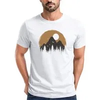 Neverless Print-Shirt Herren T-Shirt Outdoor Print Natural Badge Logo Wandern Fashion mit Print